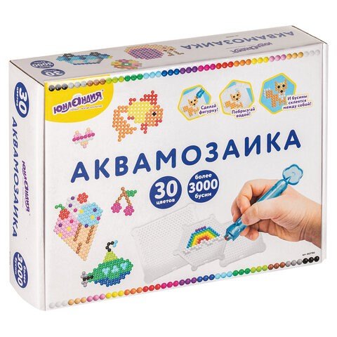 

Набор для творчества ТМ ЮНЛАНДИЯ Аквамозаика (30 цв.) (3000 бус.) 663780