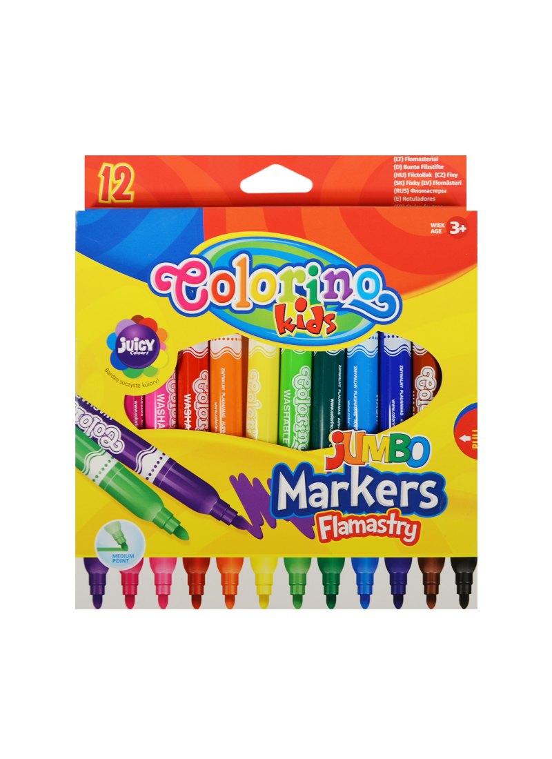 

Фломастеры Colorino, Kids Jumbo, 12 цветов