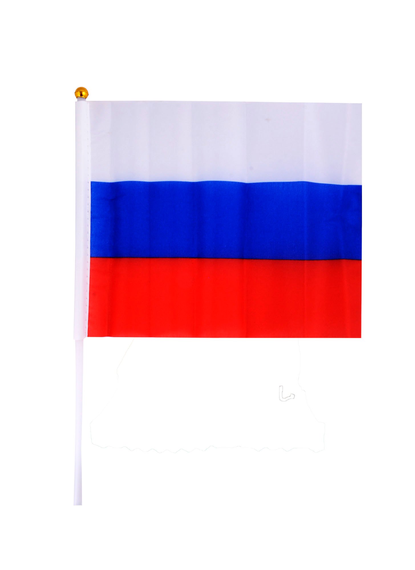 

Флаг России ручной, полотно 21*14, подвес