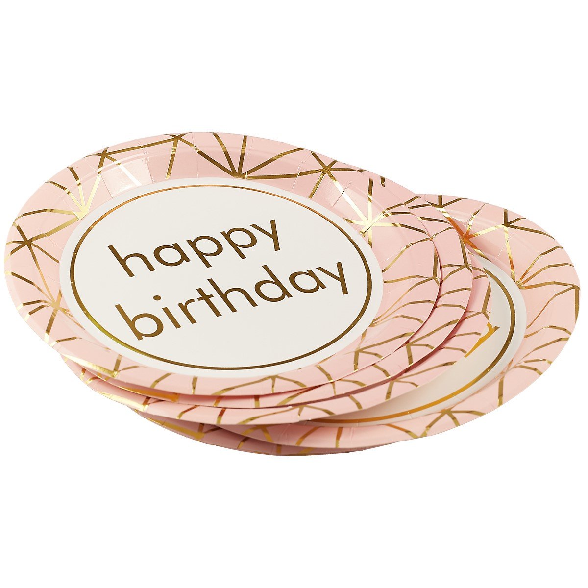 

Набор бумажных тарелок Happy birthday на розовом фоне (18 см) (6 шт) (12-01582-G2)