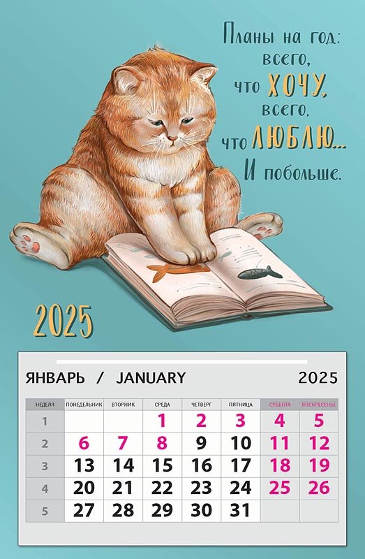 

Календарь 2025г 95*145 "Планы на год: всего, что хочу, всего, что люблю...и побольше" на магните