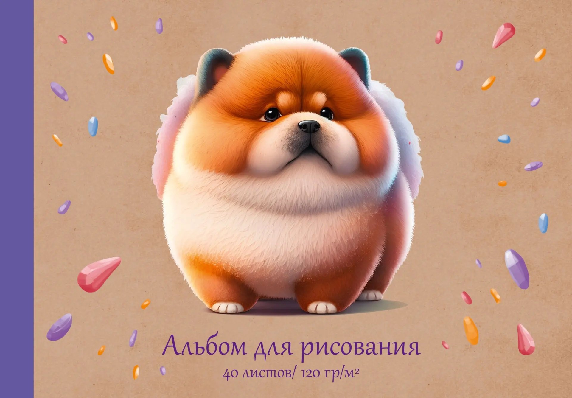 

Альбом для рисования Listoff, "Кругляш", А4, 40 листов, на склейке
