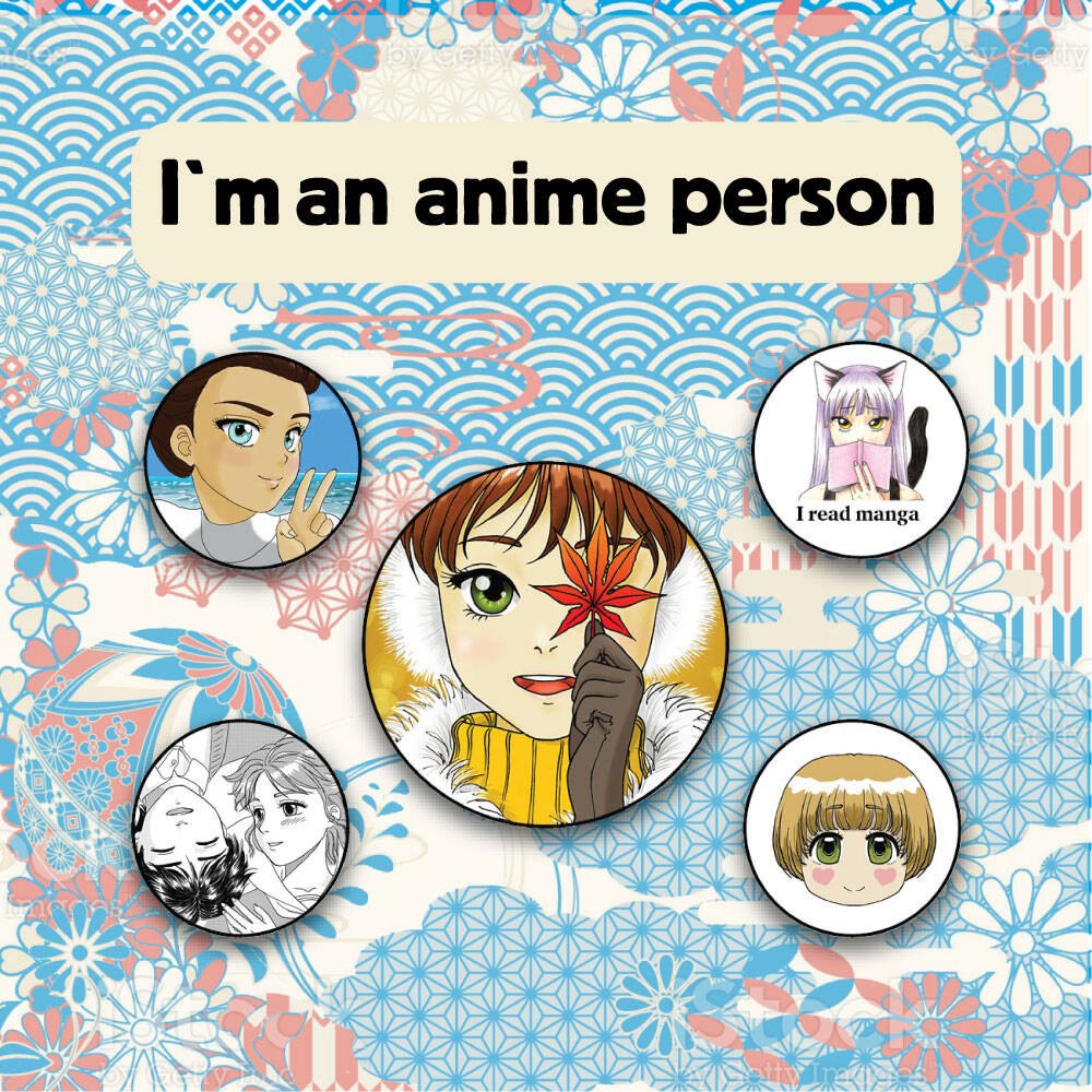

Набор значков. I m an anime person (5 шт.)