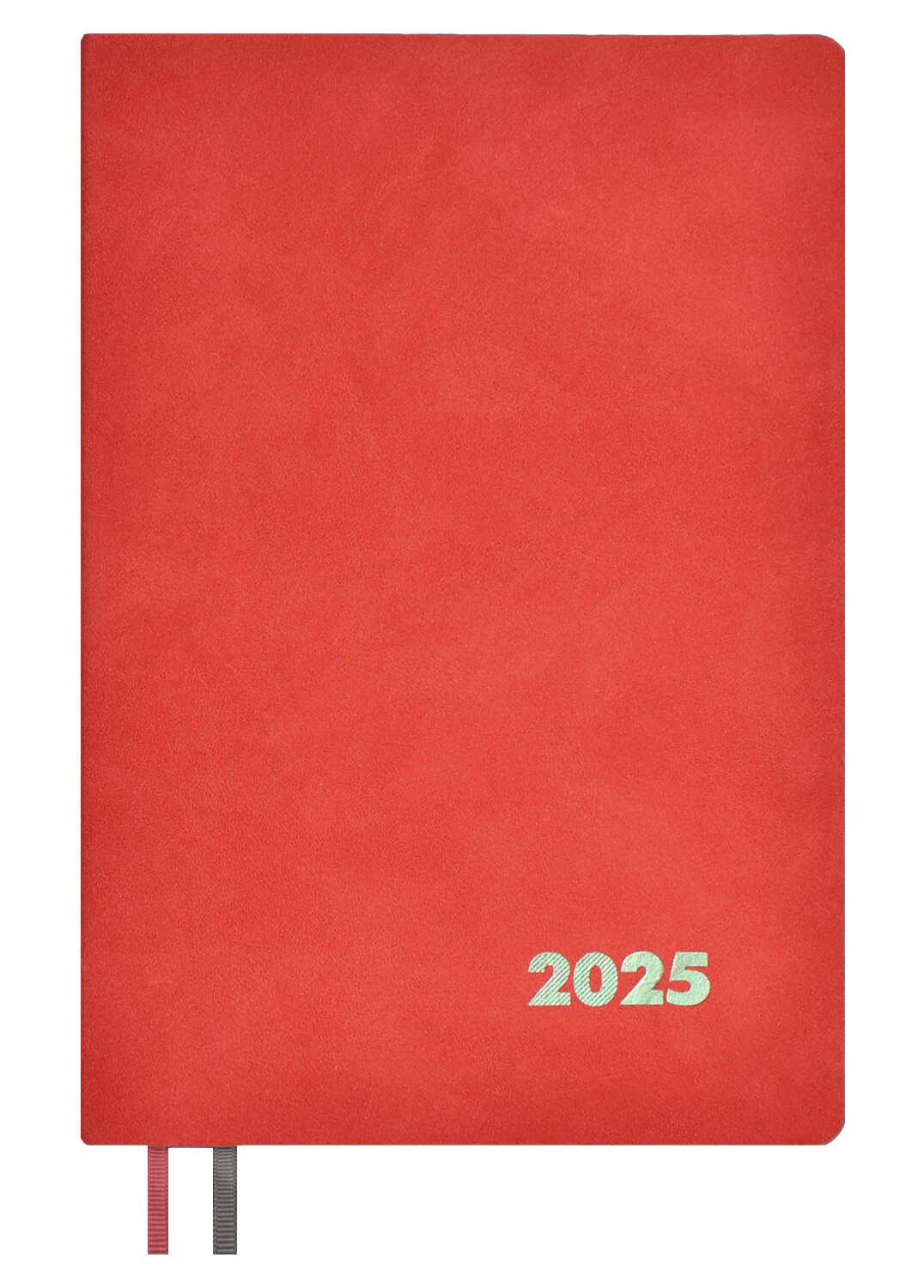 

Еженедельник дат. 2025г. А5+ 80л 157х225 "Нубук" красный, кожзам, мягк. переплет, тисн. фольгой, офсет, ляссе