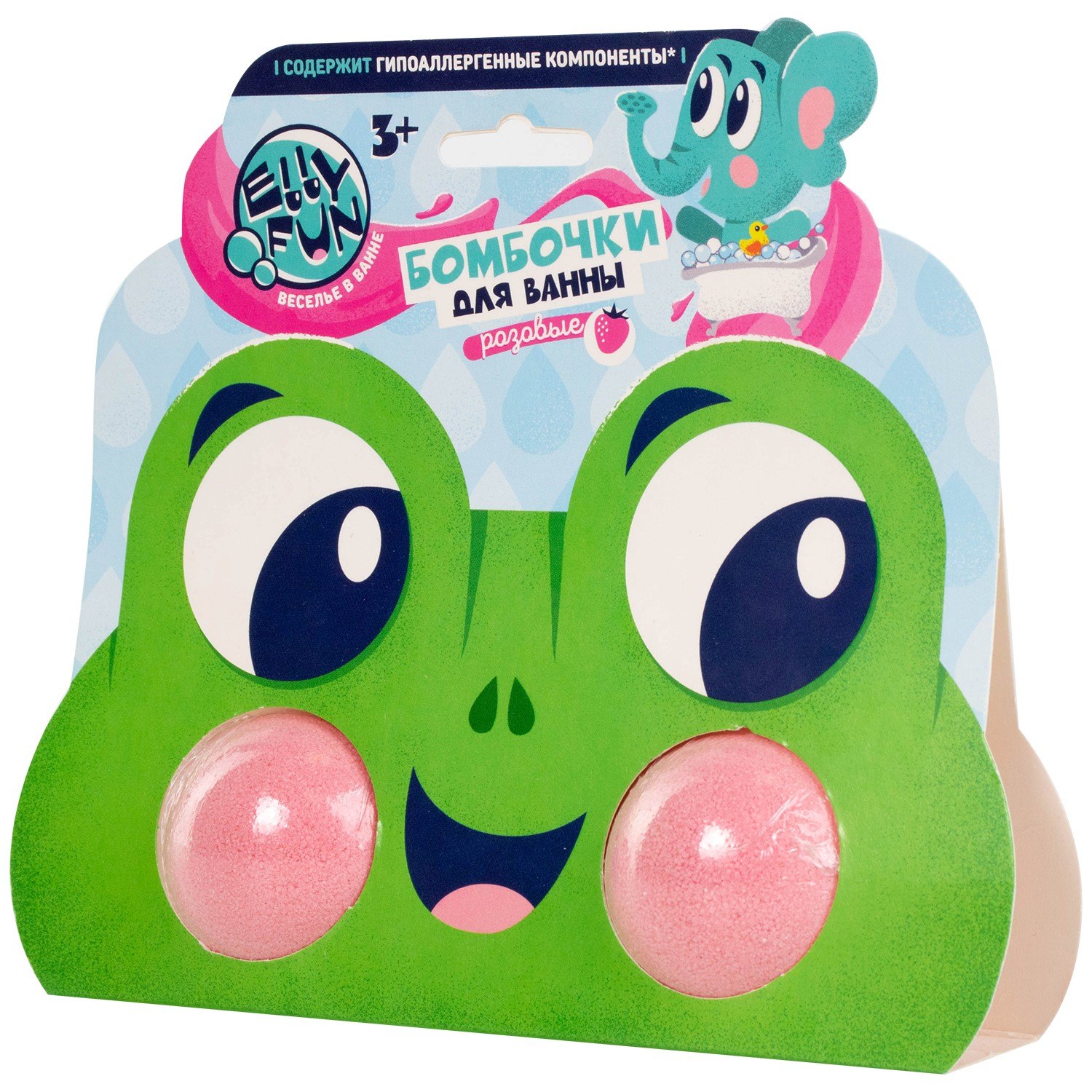 

Бомбочки для ванны детские Зверюшки Лягушонок (розовый цвет) (2 шт)