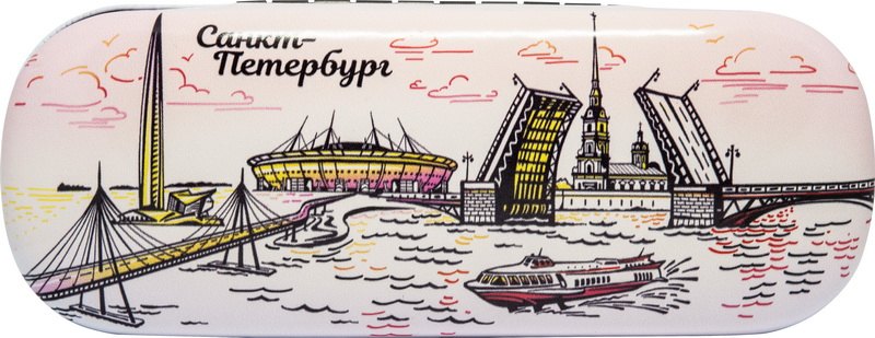 

Чехол для очков СПб. Лахта-центр, мосты, Петропавловка, рис.