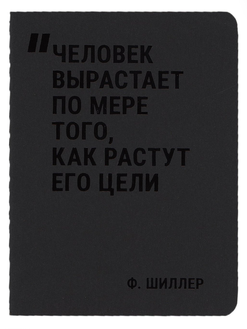 

Записная книжка А7 24л нелин. "Свободен лишь тот, кто владеет собой" сшивка, тонир.блок, черн. обл, Schiller