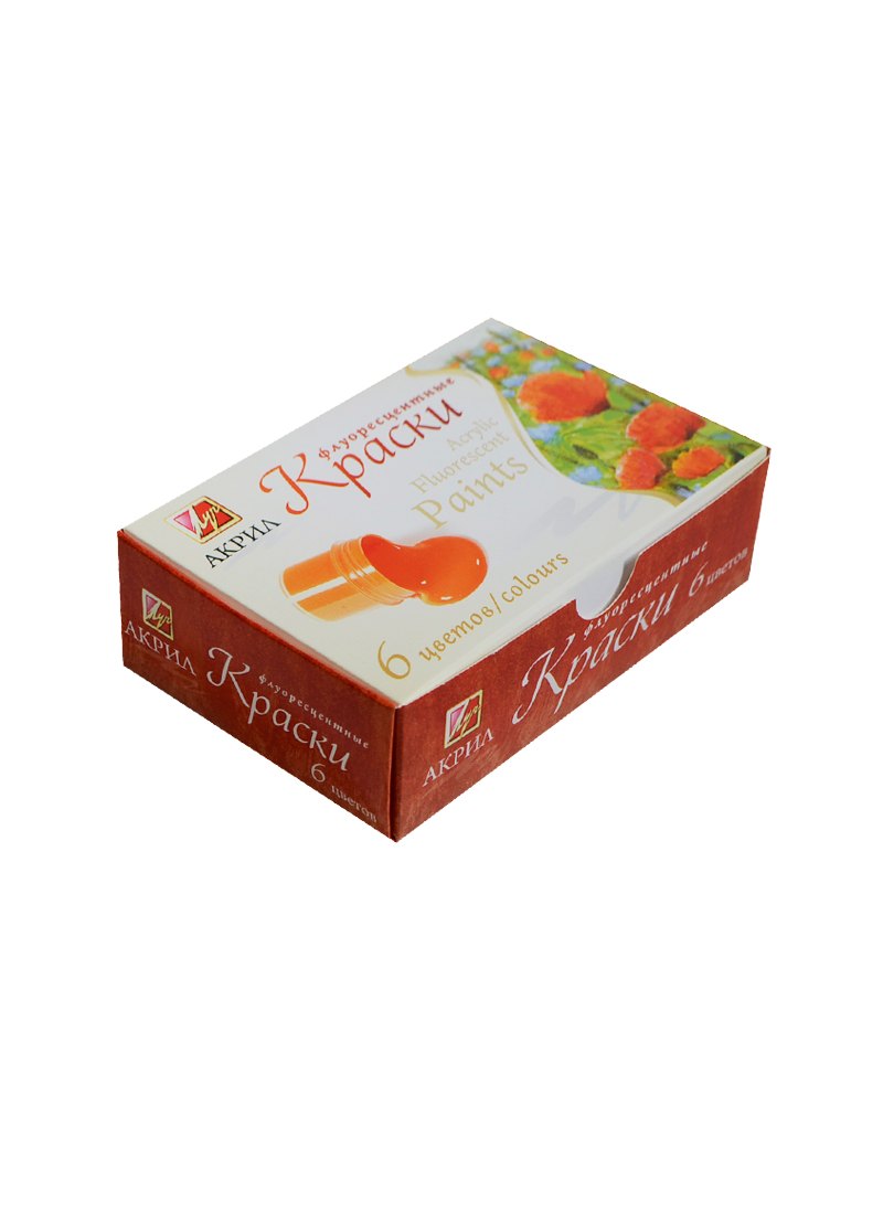 

Краски акриловые флуоресцентные, 6 цветов, 20мл, Луч