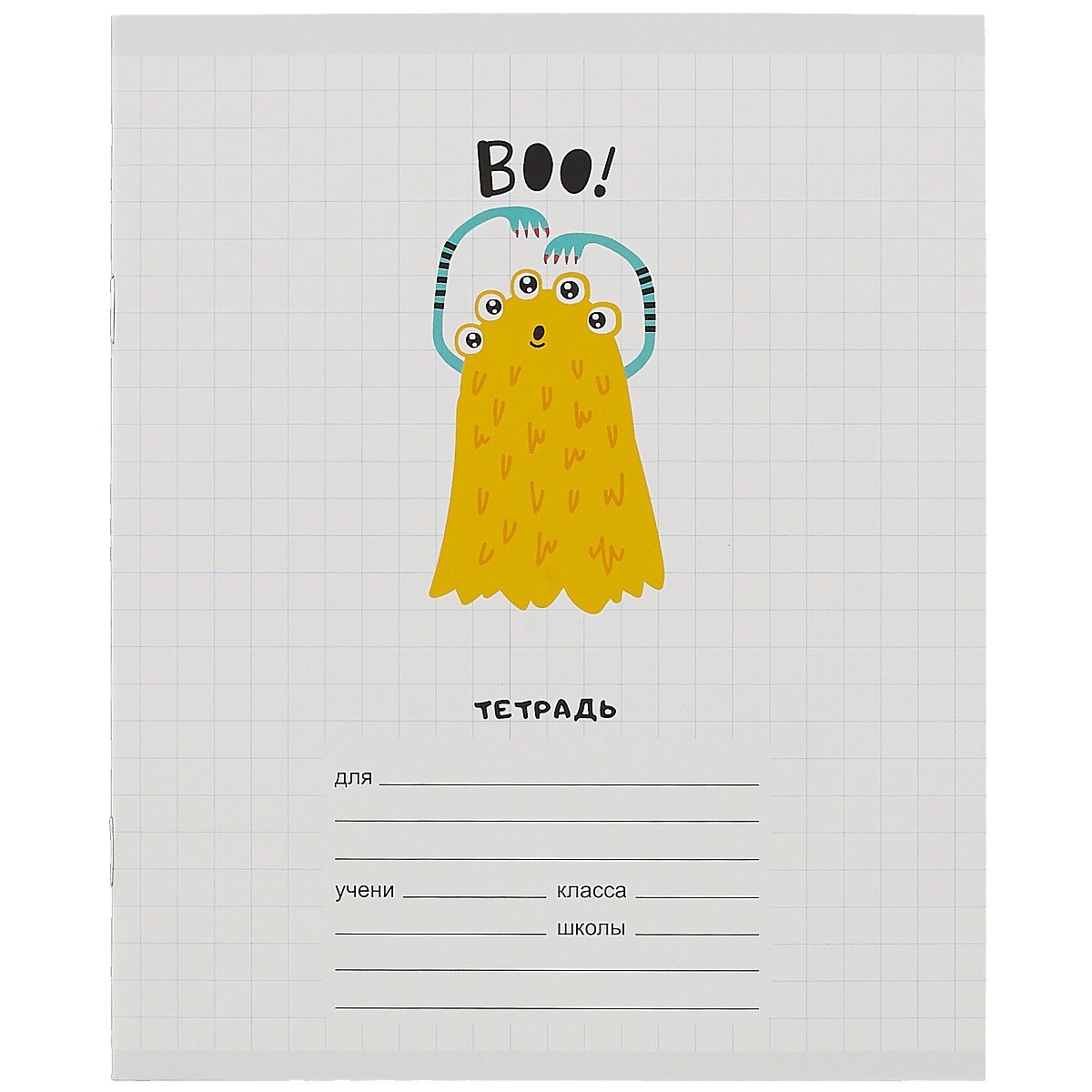 

Тетрадь в крупную клетку Listoff, Boo!, 12 листов, в ассортименте