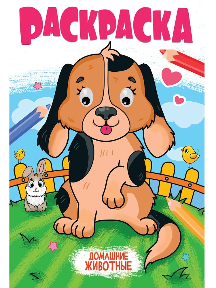 Раскраска с глазками. Домашние животные