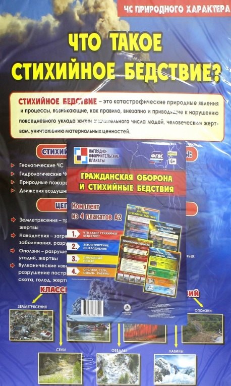 Комплект из 4 плакатов А2 quotГражданская оборона и стихийные бедствия quot ФГОС 399₽