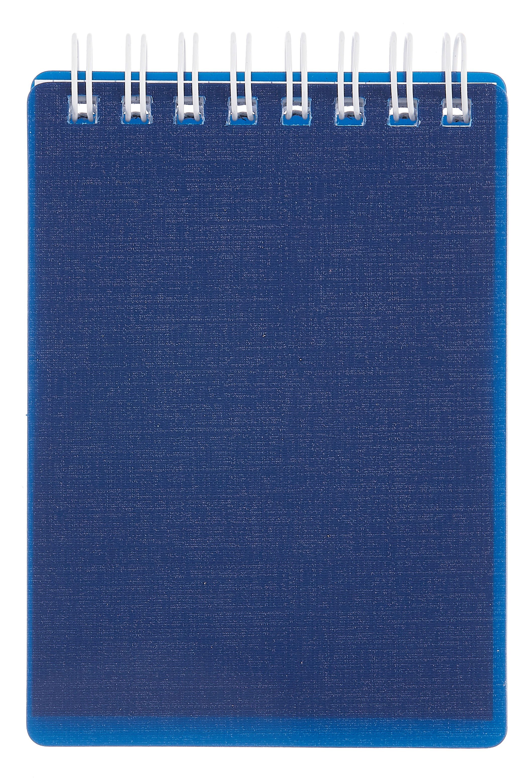 

Блокнот А7 80л кл. "CANVAS" синий, пласт.обл, спираль
