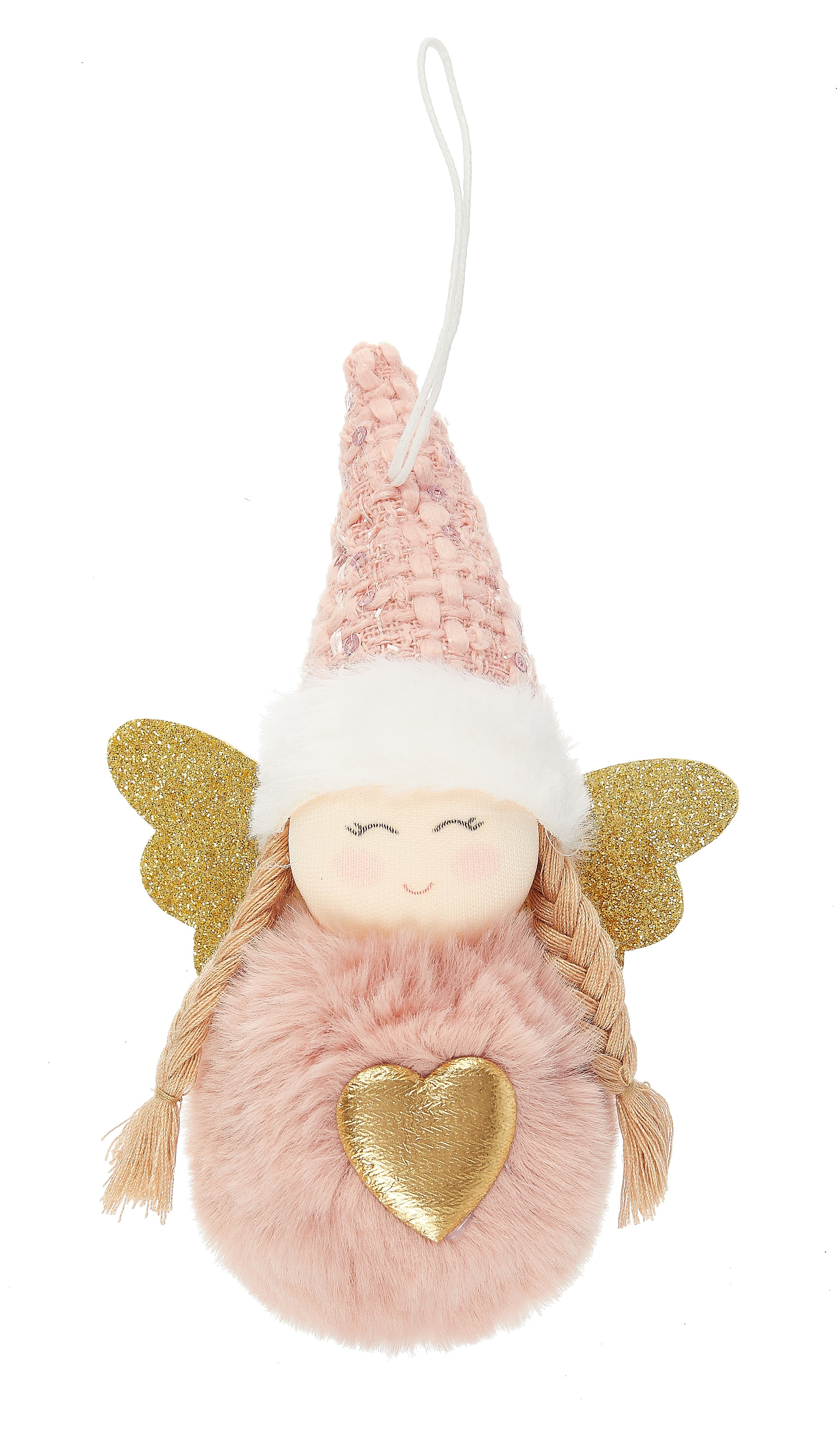 Новогоднее подвесное украшение Девочка-ангел в шапочке текстиль 9см 12-06277-NY-8 249₽