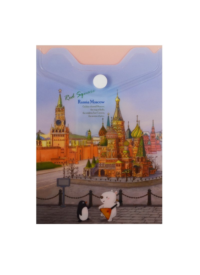 

Папка-конверт А6 на кнопке "Москва", вертикальный, пластик, Comix