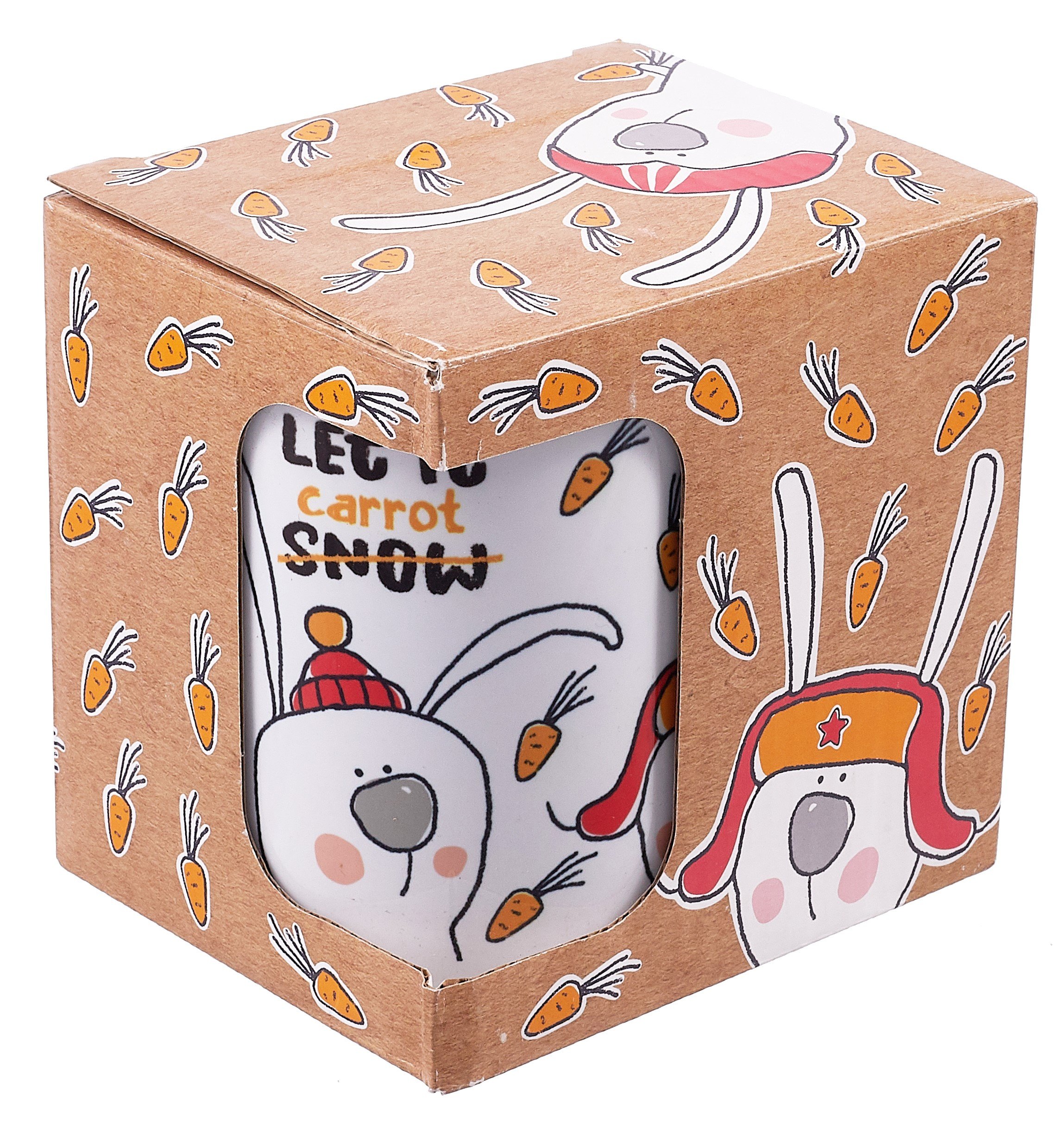 

Кружка Символ года Зайцы Let it carrot (керамика) (330мл) (коробка) (K2022-67)