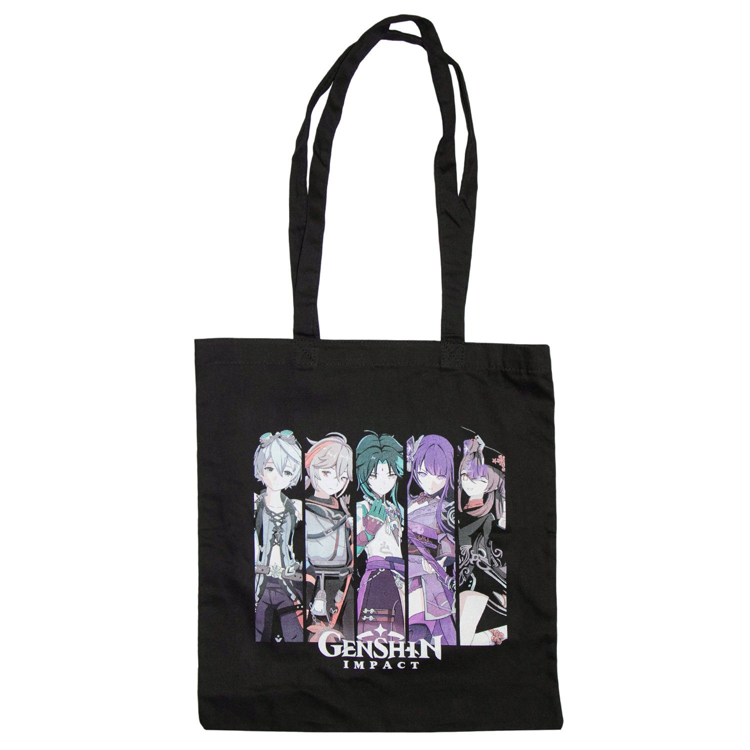 

Сумка-шоппер Genshin Impact Персонажи, черная (текстиль) (40х38)
