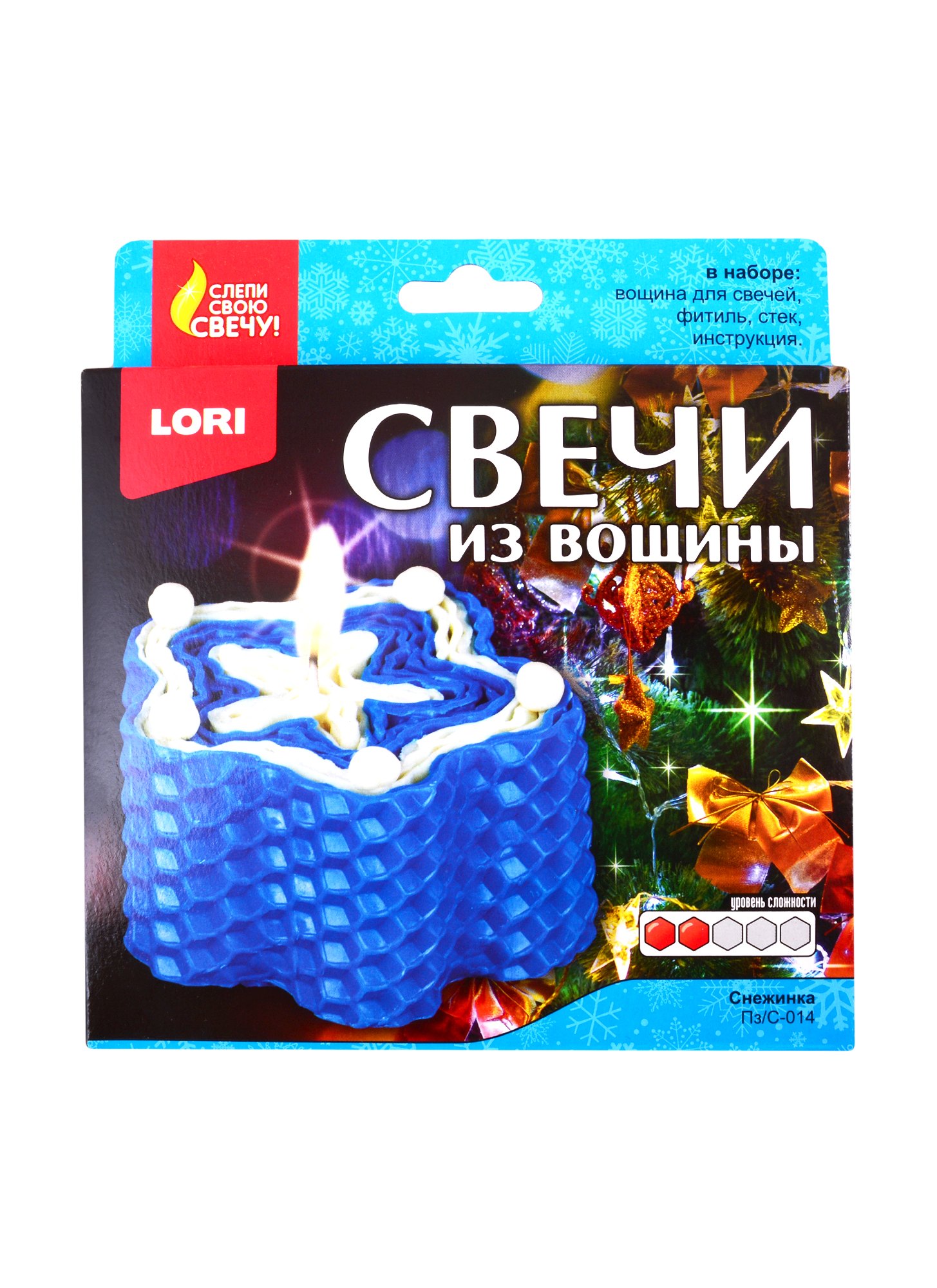 

Набор для творчества LORI Свечи из вощины Снежинка Пз/С-014/Пз/С-010