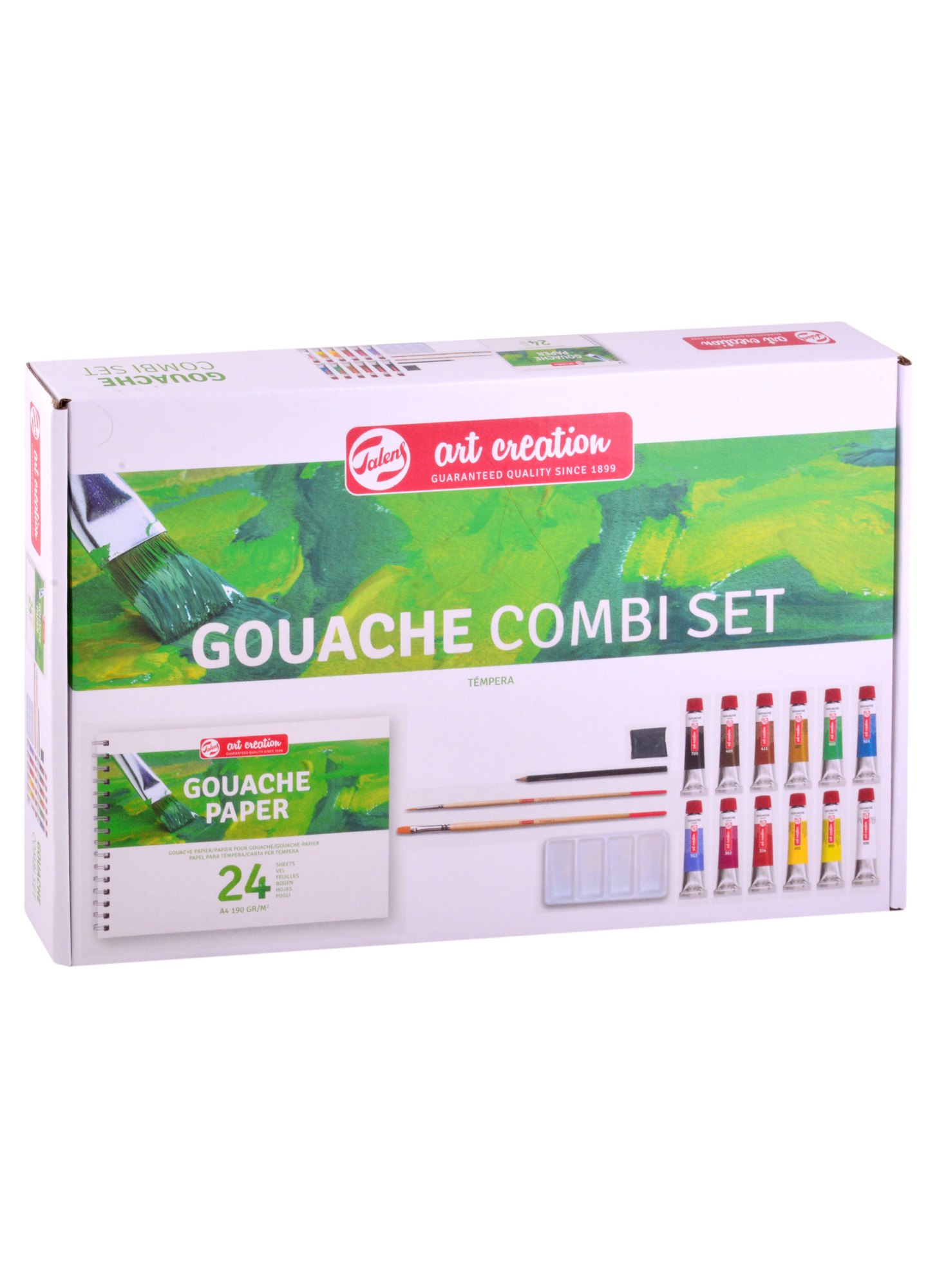 

Краски гуашевые 12цв "Art Creation" туба 12мл, кисти 2шт, ластик, карандаш ч\гр, палитра, к\к