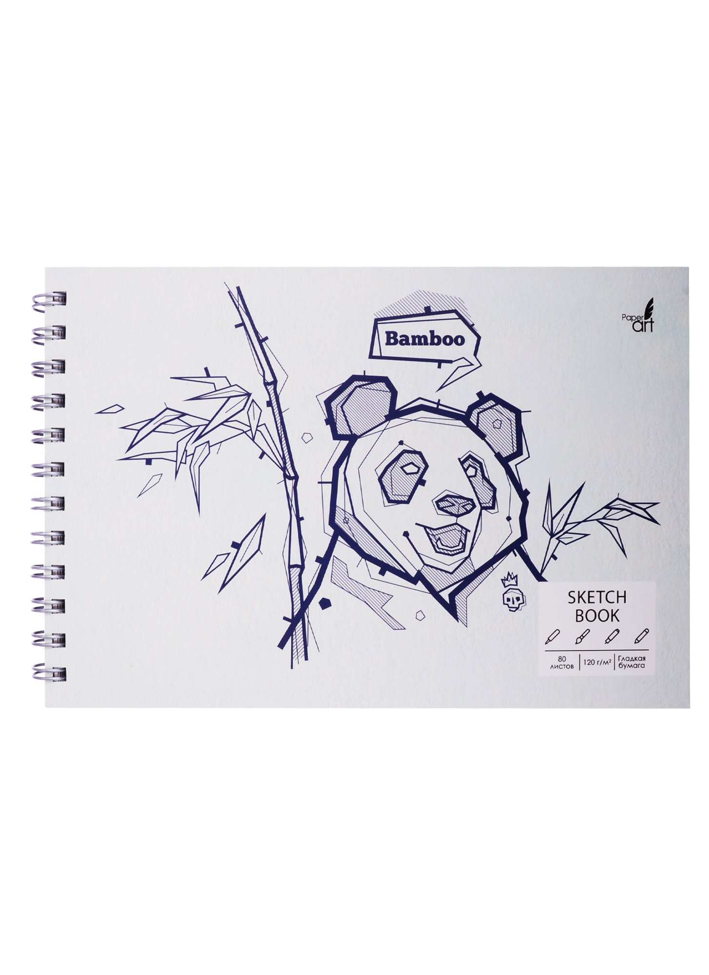 

Скетчбук А5+ 80л "SKETCHBOOK. Panda book" белый офсет, 120г/м2, 7БЦ