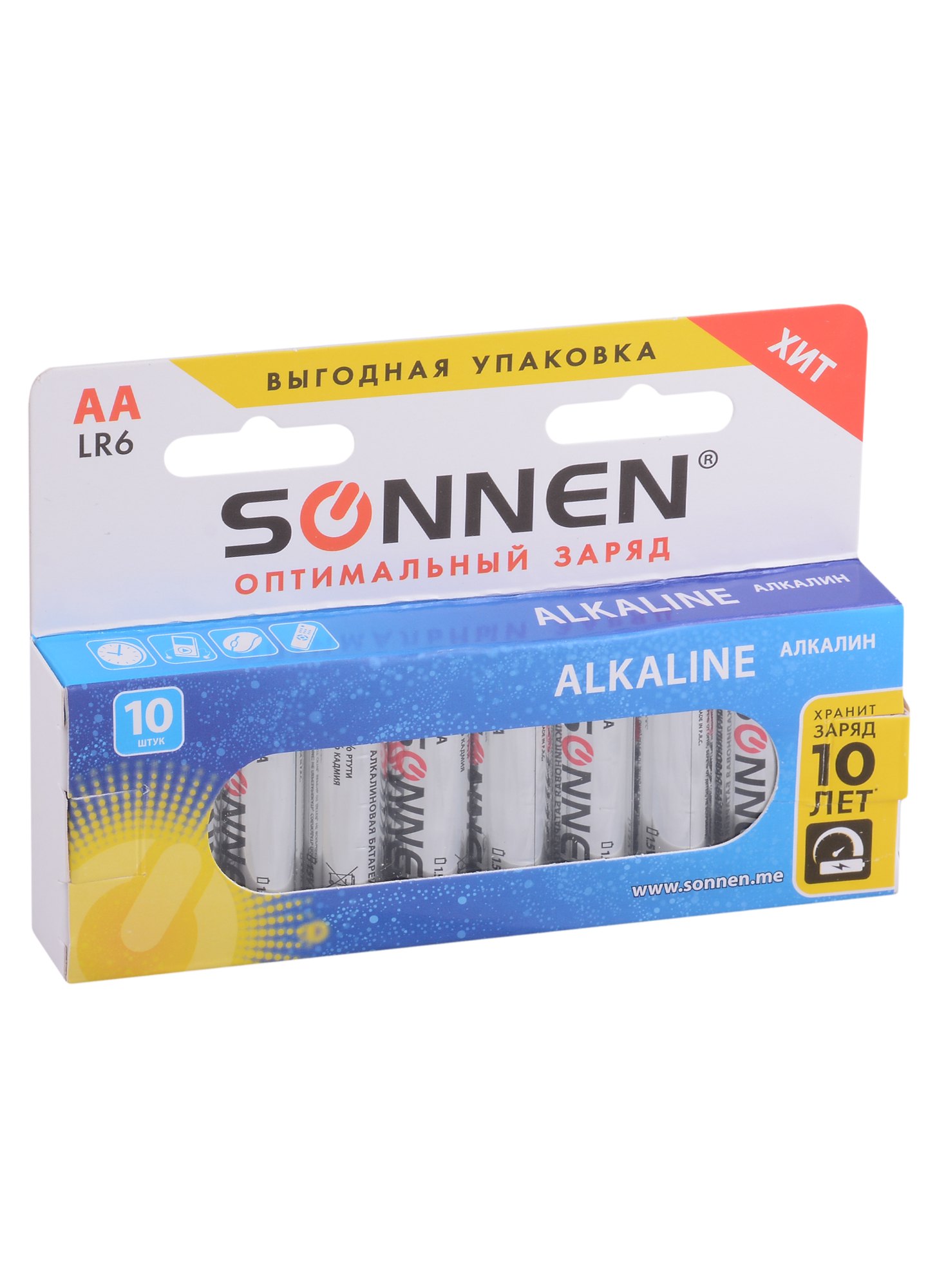 

Батарейки "Sonnen Alkaline", АА, 10 штук