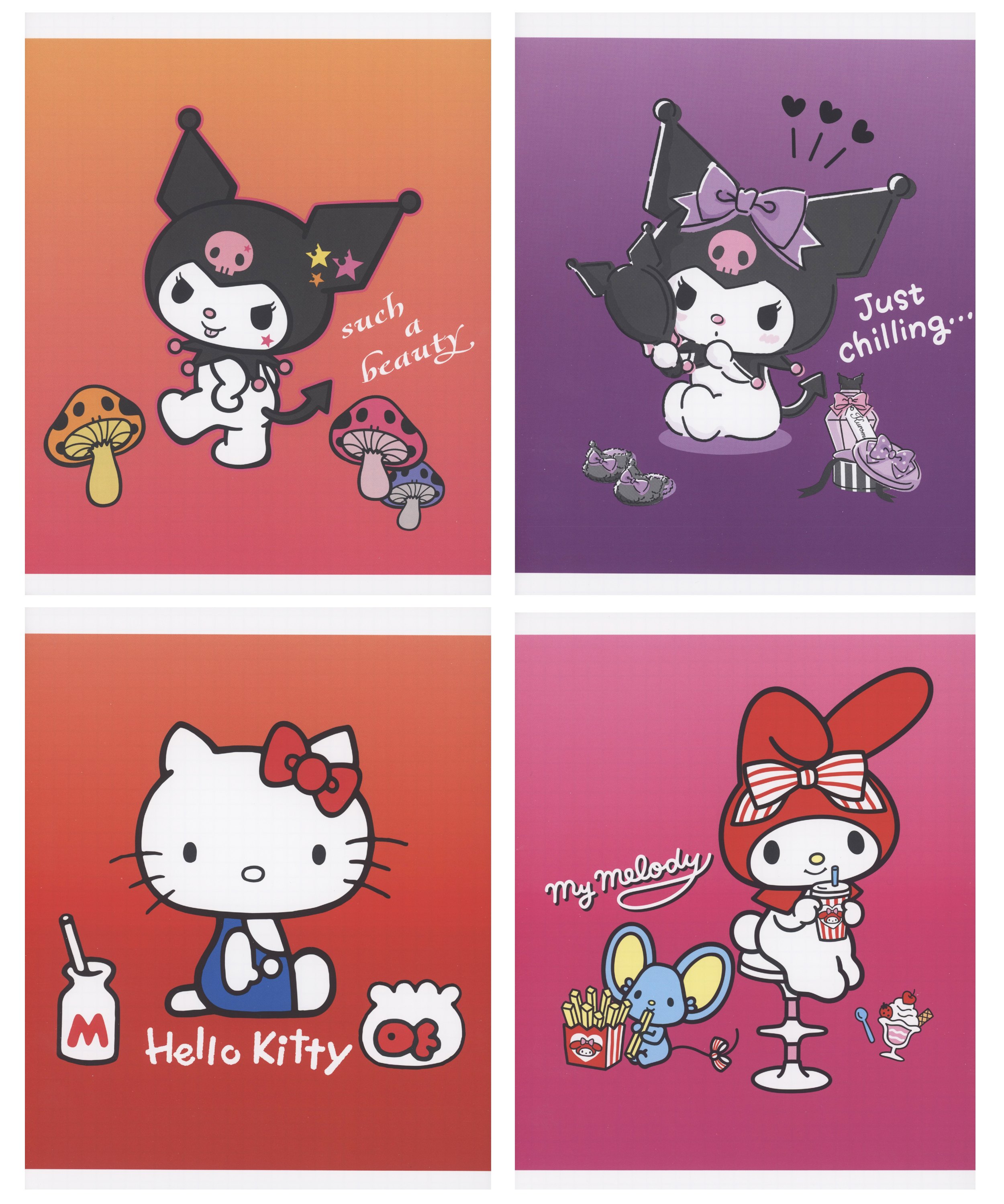

Тетрадь в клетку "Kuromi+MyMelody+HK", 48 листов, в ассортименте