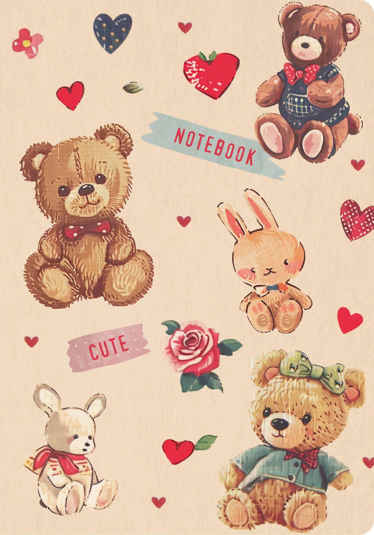 

Записная книжка А6 32л "Cute Bear Notebook" дизайнерская бумага