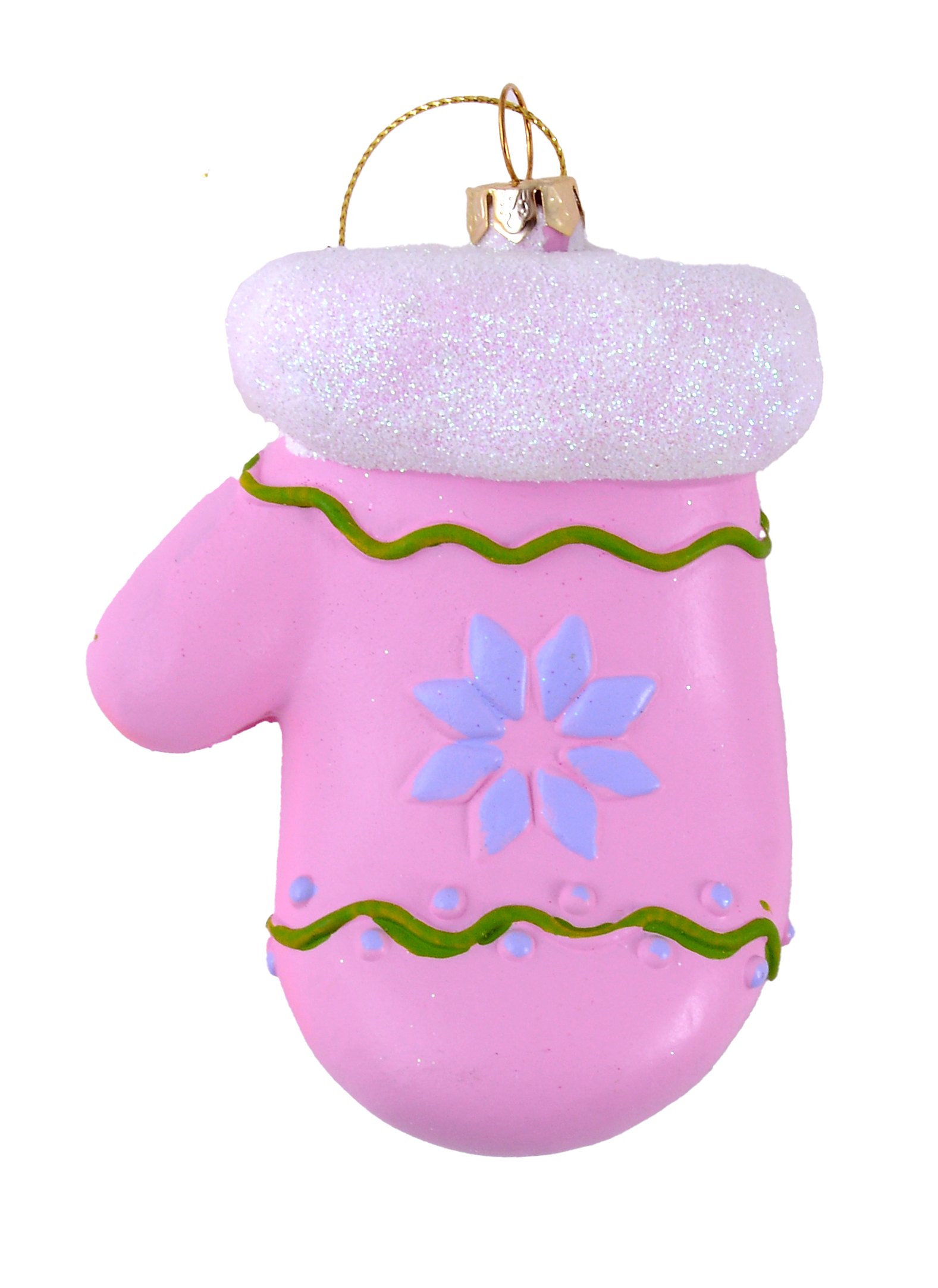 Новогоднее подвесное украшение Варежка розовая пластик ПВХ бокс 9см 12-09305-N2 599₽
