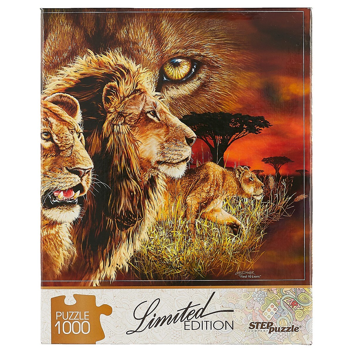 

Пазл Найди 10 львов (Limited Edition) Step puzzle 1000 эл.,68*48см.. 79807