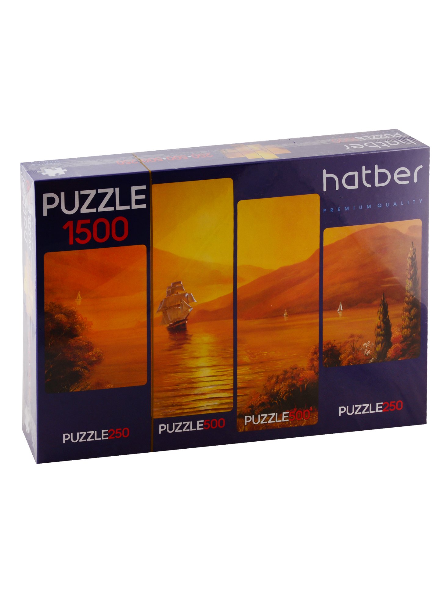 

Пазл HATBER Premium 250+500+500+250 элментов 4 картинки в 1 коробке -Морская симфония