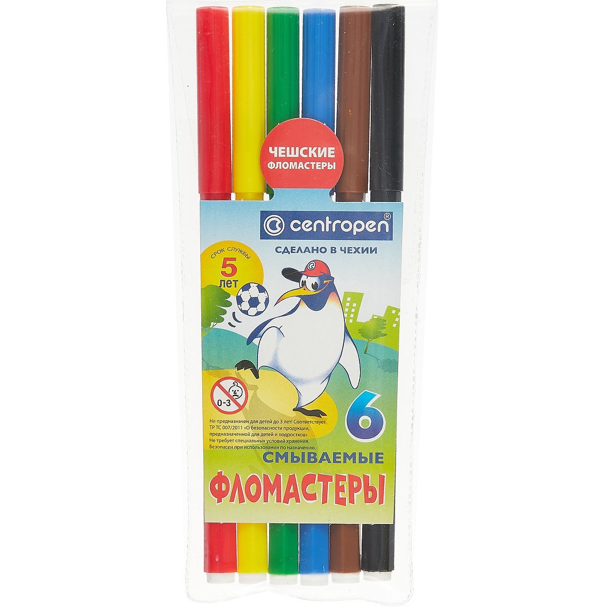 

Фломастеры Centropen, "Пингвины", 6 цветов