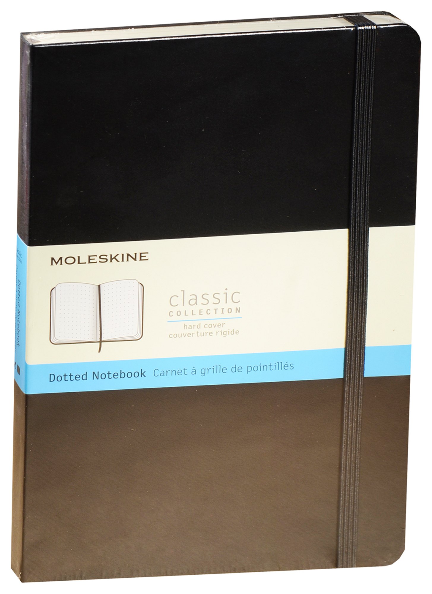 

Книга для записей А5 120л в точку "Classic Large" черная, жесткая обложка, резинка, Moleskine