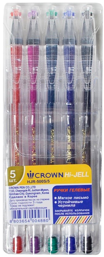 

Ручки гелевые Crown, 5 цветов 0,5 мм