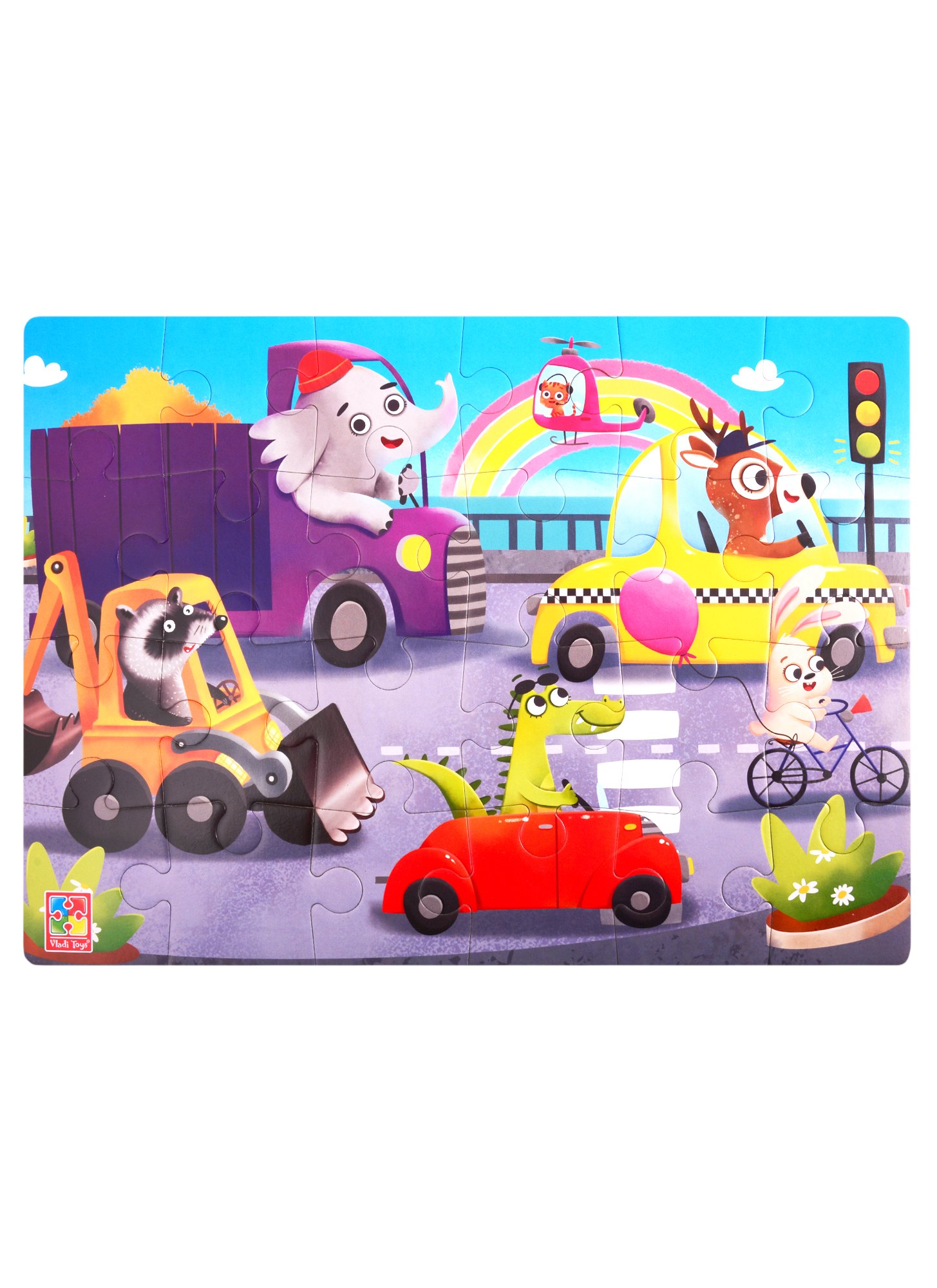 

Мягкие пазлы Транспорт А4 24 элемента Vladi Toys