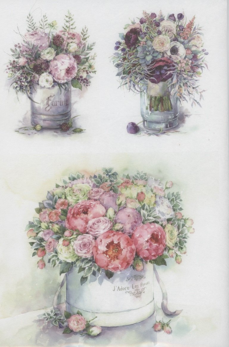 

Рисовая бумага для декупажа "Fleurs"
