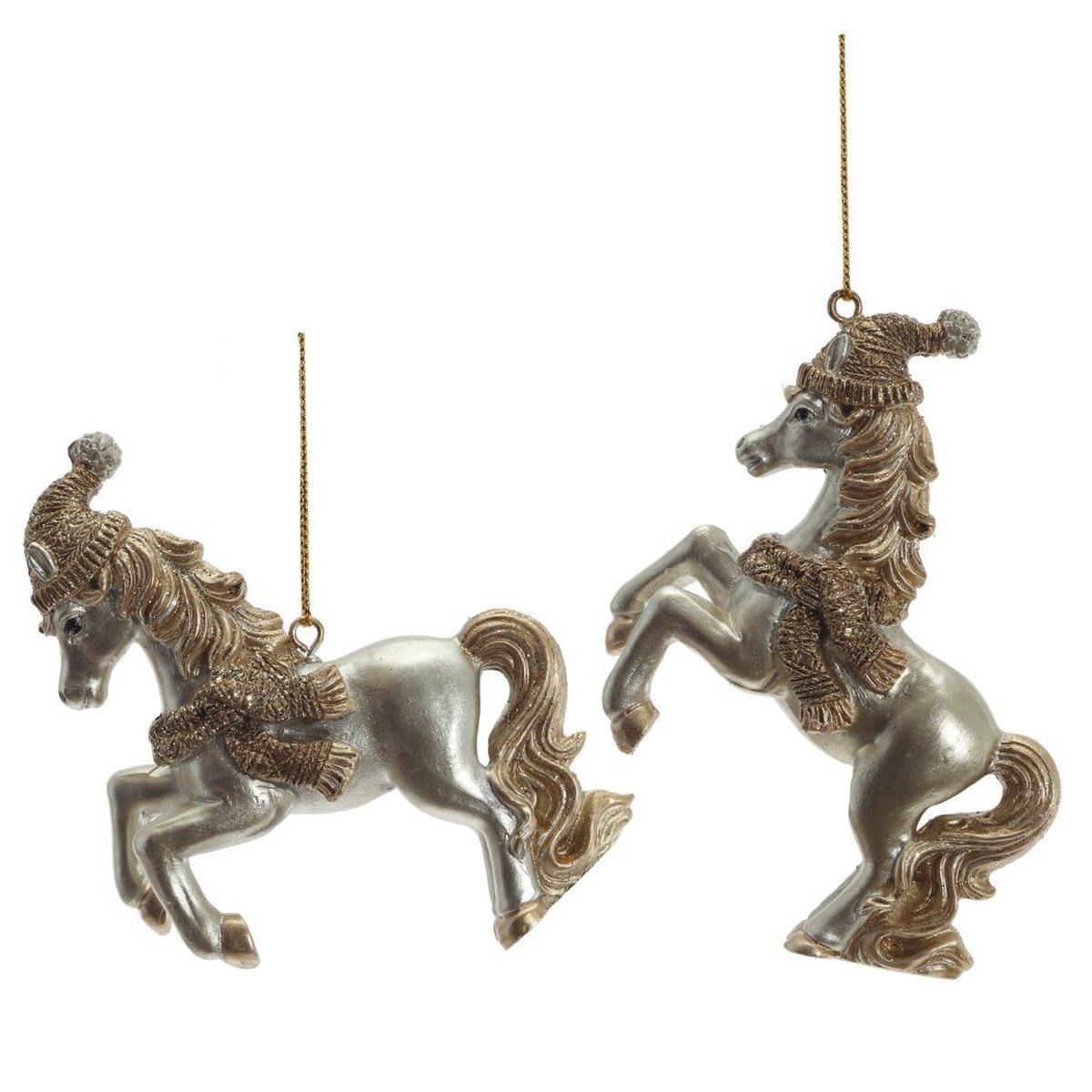 Фигурка декоративная подвесная Лошадка золотая 2 варианта 9х2х8 824190 519₽