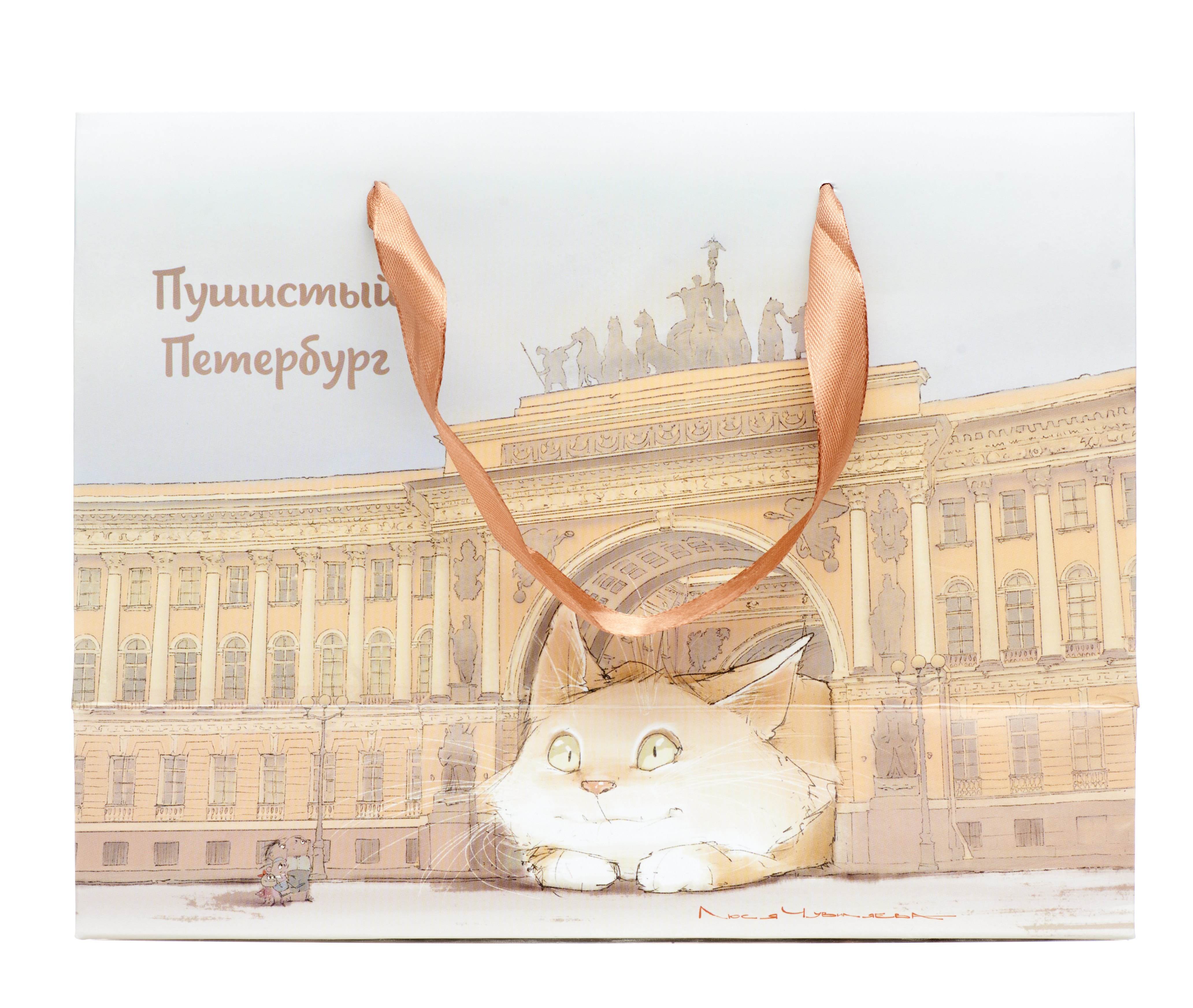 

Пакет А5 18*23*10 СПб "Кот и Арка главного штаба" горизонт., бум.мат.ламинат