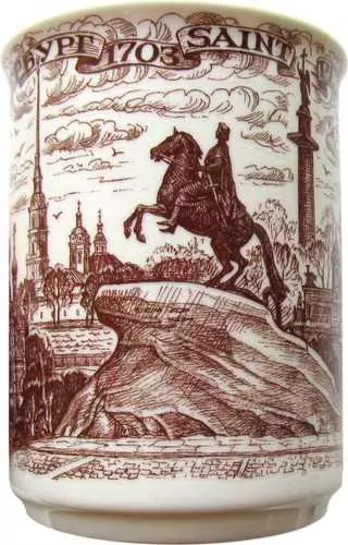 

Сувенир АКМ Кружка Коллаж .СПб фарфор.(коричневый рисунок) h=10см, d=8см 400мл, индивидуальная коробка 060BR-5-93