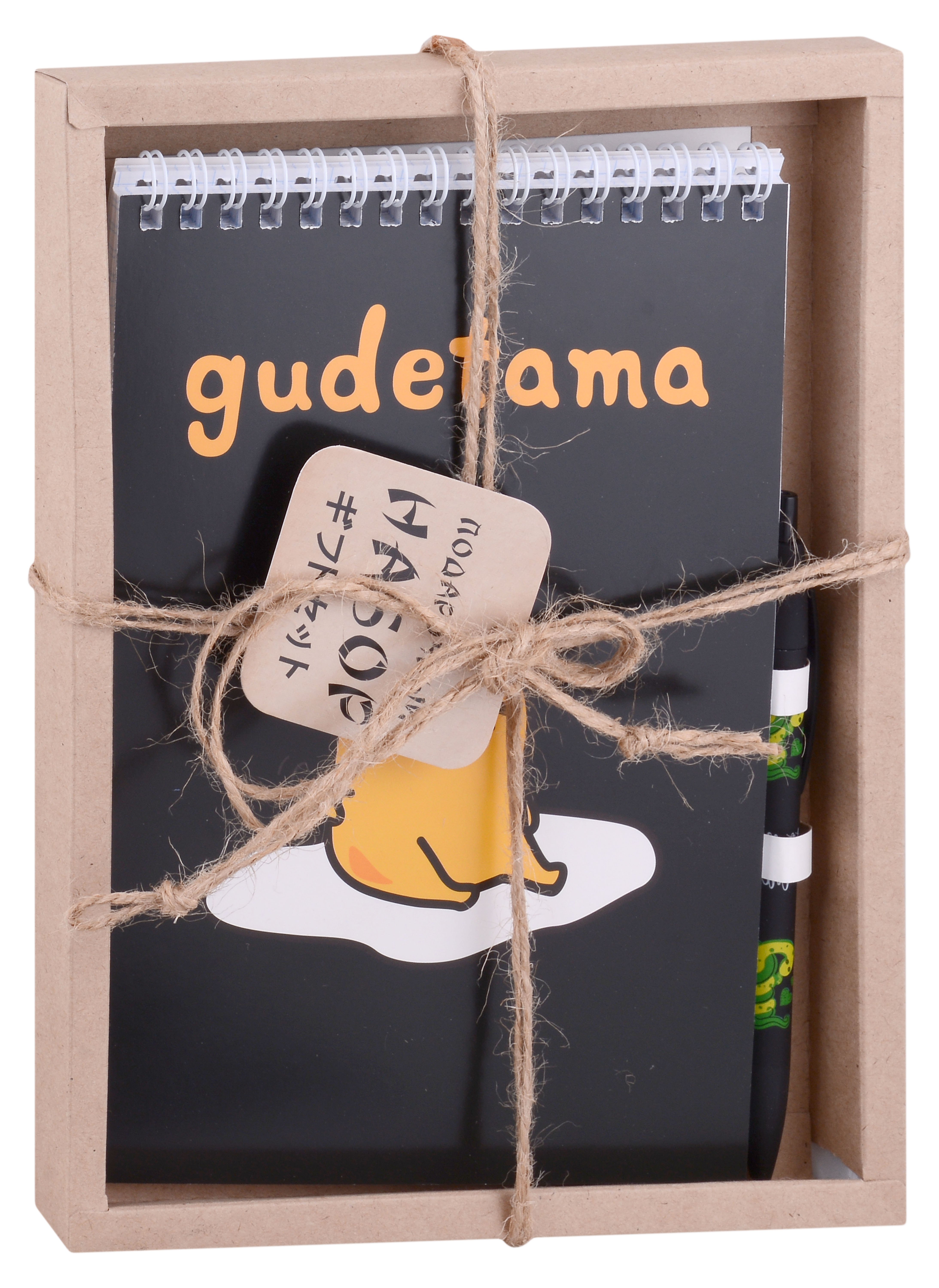 

Блокнот А5 60л "Gudetama. Черный" +ручка шариковая автоматическая, подар. уп.