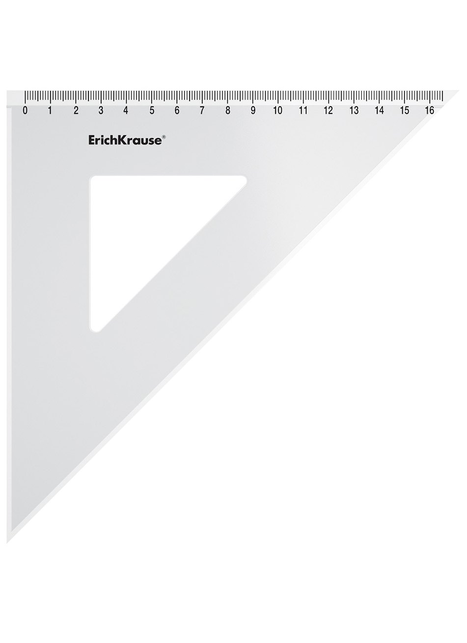 

Угольник 16см 45*90*45 "Clear" прозрачн., к/д, ErichKrause