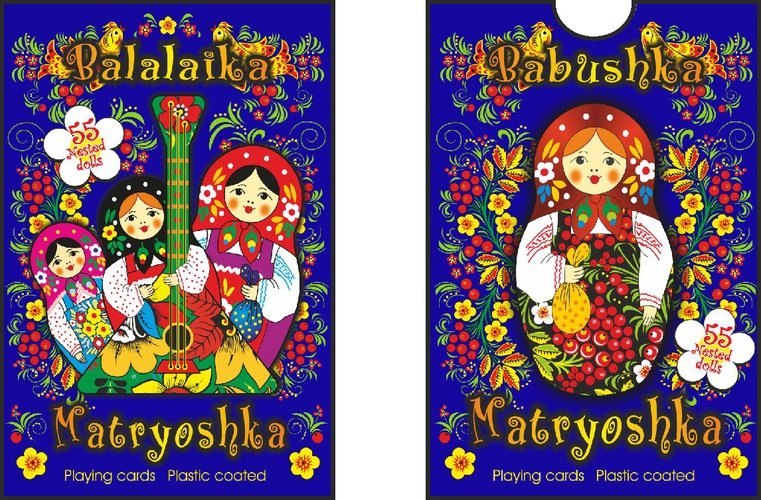 

Карты сувенирные Матрешка цвет синий