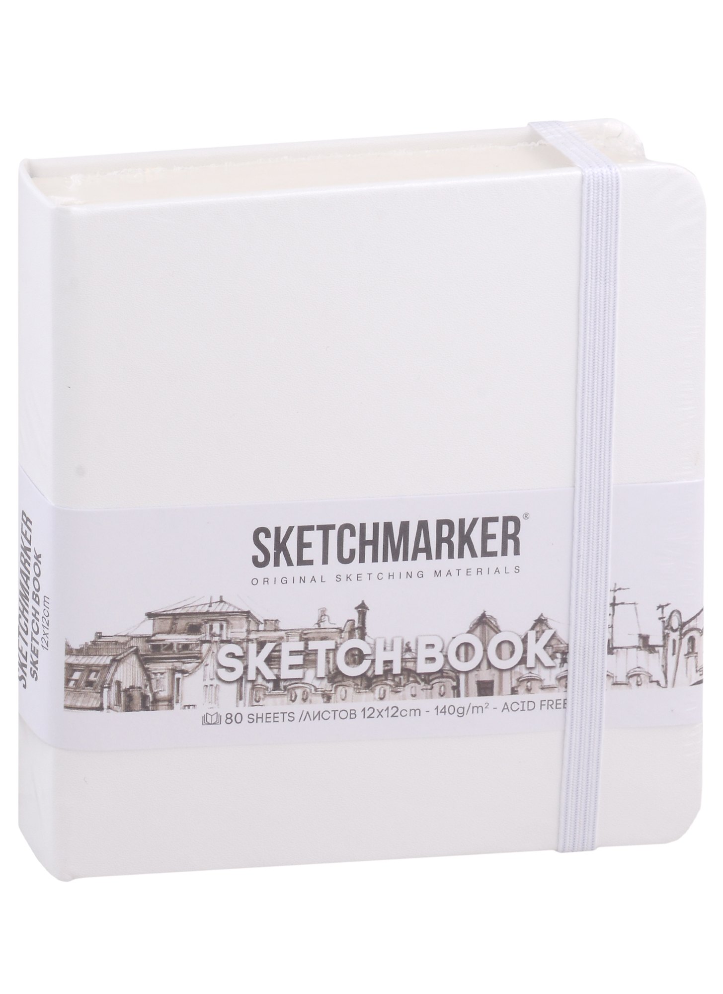 

Скетчбук 12*12 80л "Sketchmarker" белый, нелинованн. 140г/м2, слоновая кость, тв.обл.