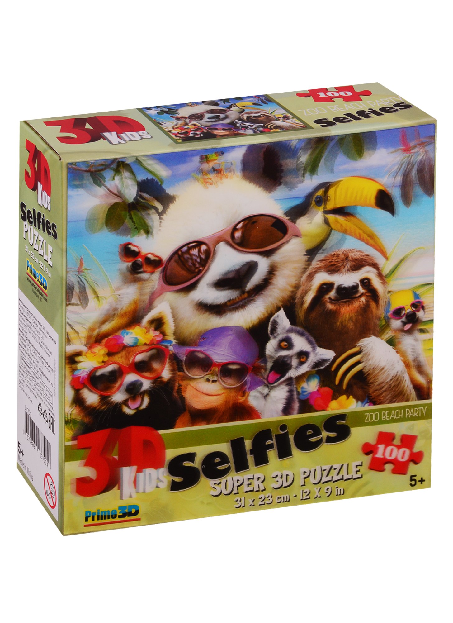 

Пазл 3D Prime 3D 100 элементов Селфи на пляже (Zoo Beach Party Selfie)