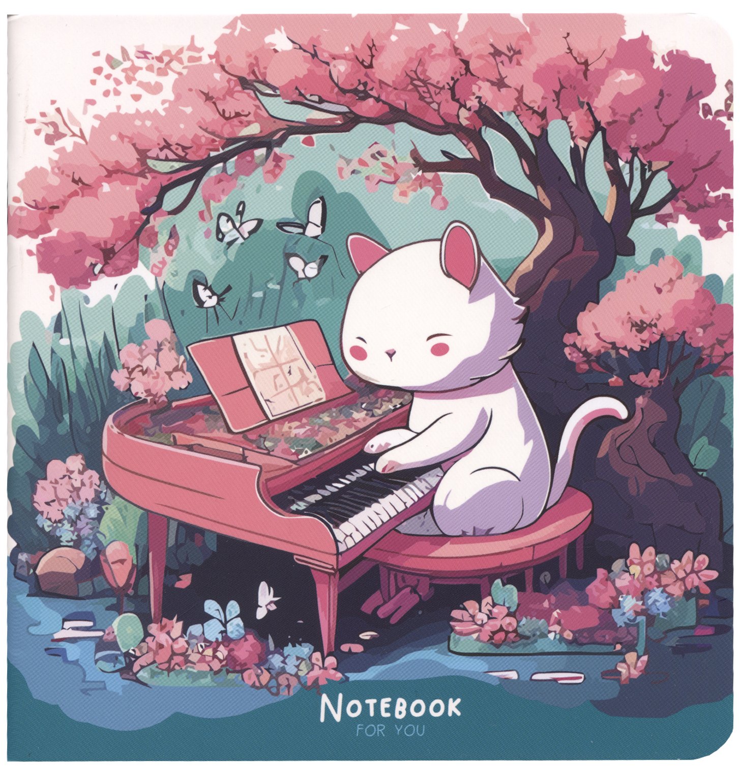

Записная книжка 170*170мм 40л "Cat`s symphonie" soft-touch ламинация, скоба