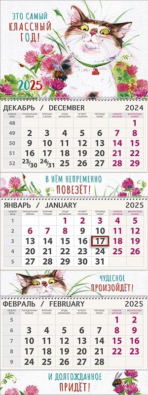 

Календарь квартальный 2025г 295*830 "Удивление" настенный, трёхблочный, спираль