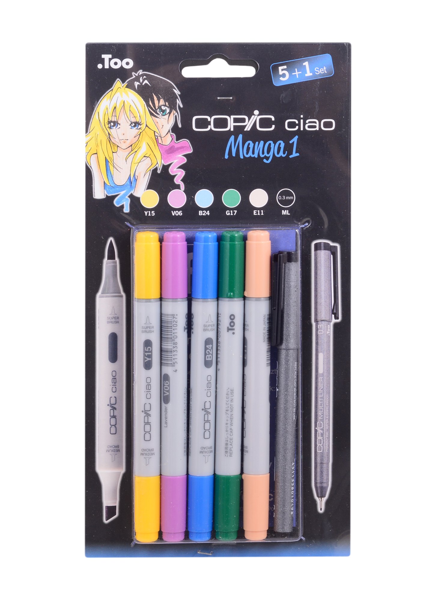 

Набор маркеров Copic Ciao манга 1 5цв + мультилинер 0.3мм