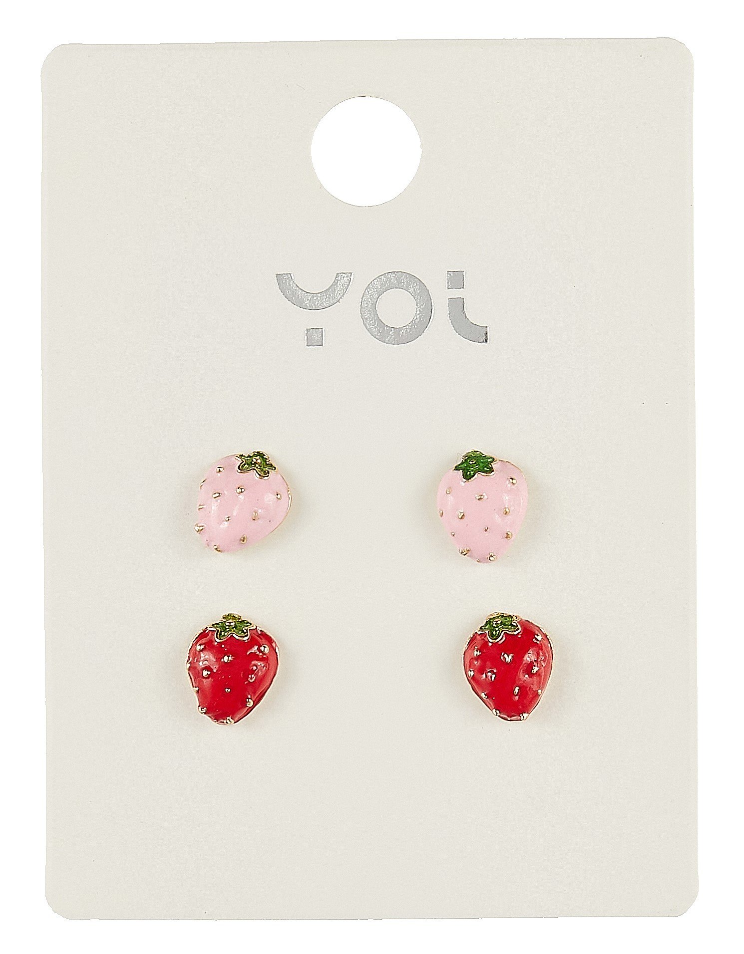 

Серьги-гвоздики Yoi, "Клубнички", 1 см, 2 штуки