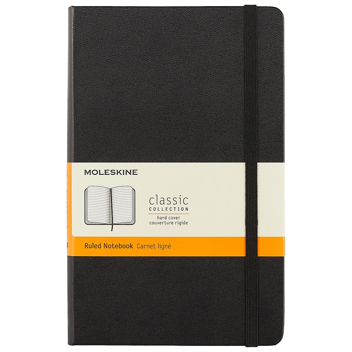 

Книга для записей Moleskin Classic Large, твёрдая обложка, чёрная, 120 листов, А5