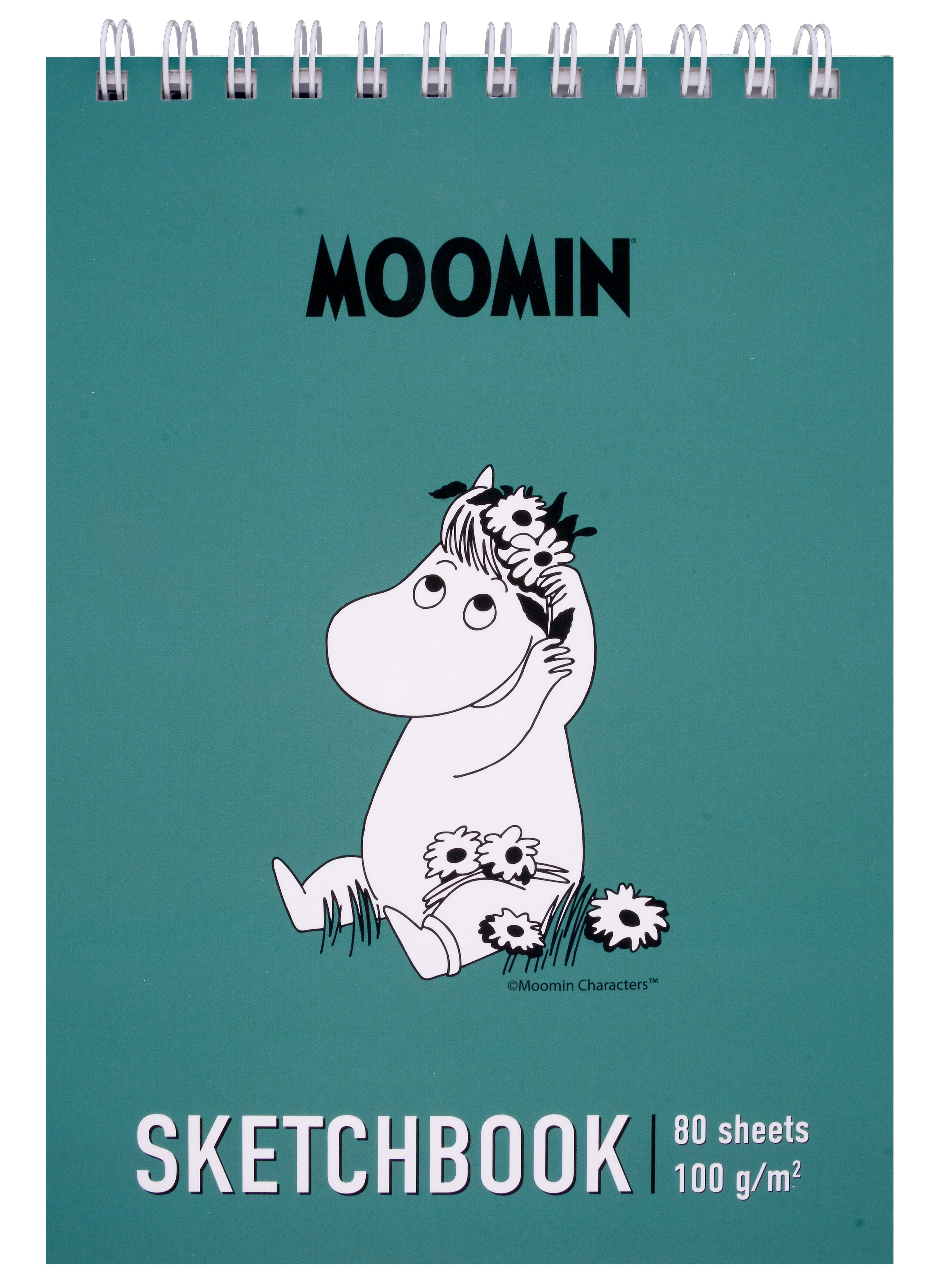 

Скетчбук А5+ 40л "Moomin" 100г/м2, тв. обложка, софт. тач, евроспираль