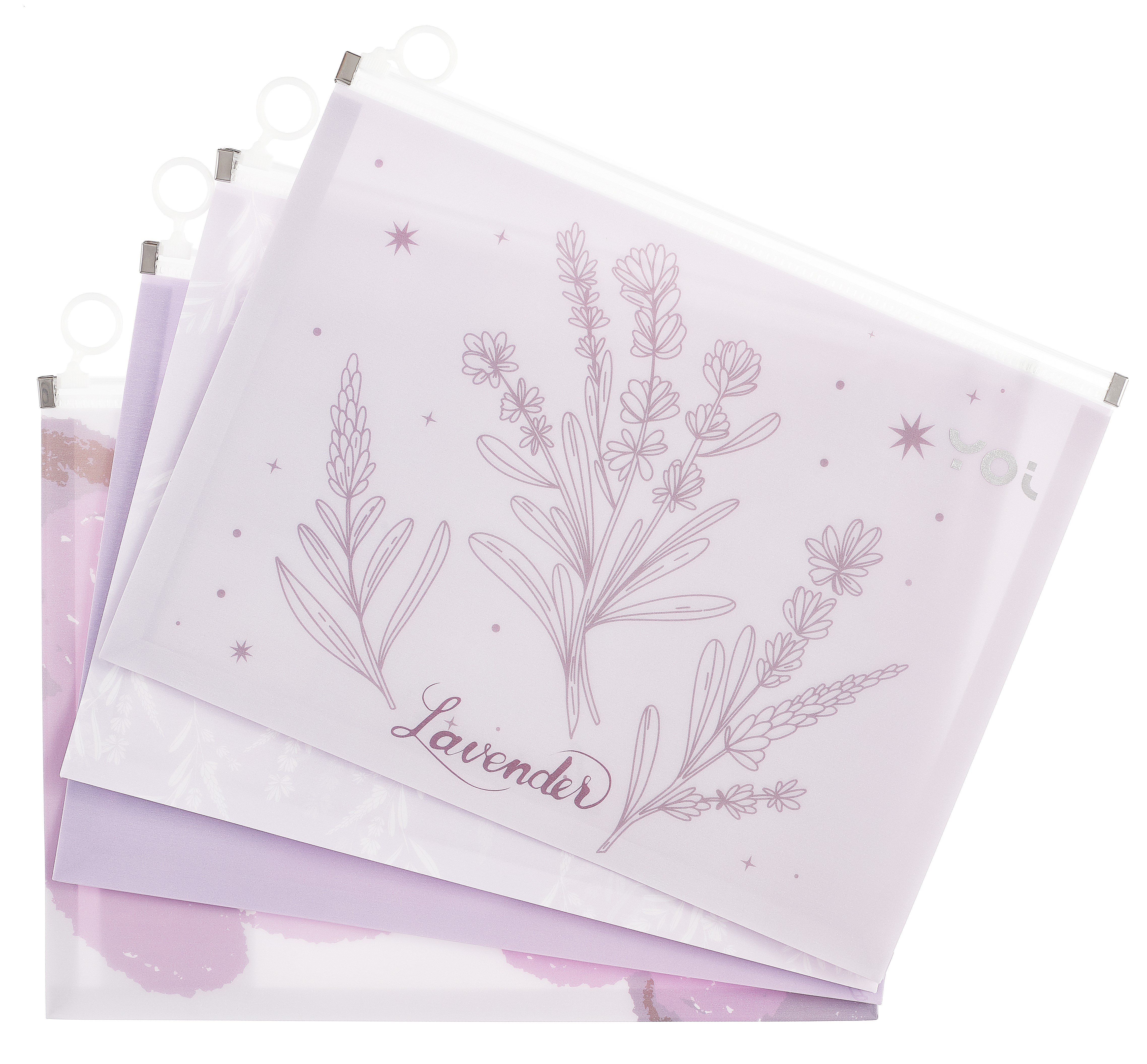 

Папка на молнии А4 "Lavender" с расширением, пластик, ассорти, Yoi