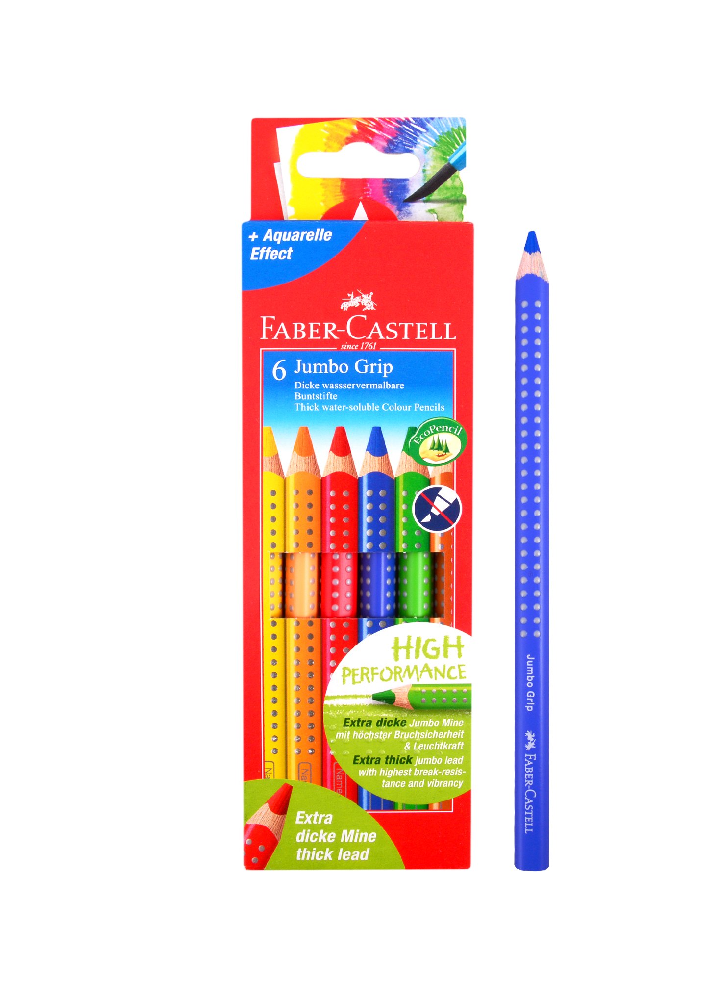 

Карандаши цветные Faber-Castell, Jumbo Grip, 6 цветов